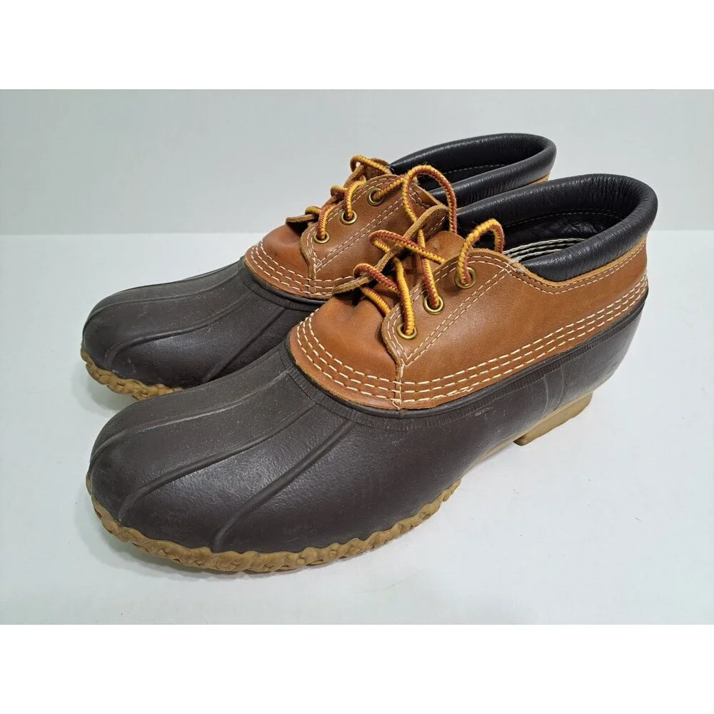 LL Bean Mens Size 9 BEAN BOOTS Leather Low Duck Hunting Rain Shoes USA Made